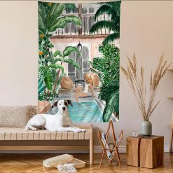 Tenture Murale Bohème Patio Tropical “Sieste Andalouse”