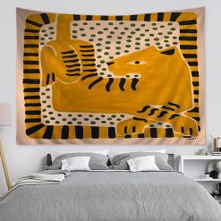Tentuare Murale Bohème Tigre Doré Minimaliste “Soleil Fauve”