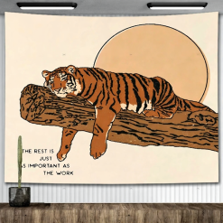 Tenture Murale Bohème - Tigre du Repos Solaire