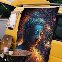 Tenture Murale Hippie Bouddha de Feu Intérieur