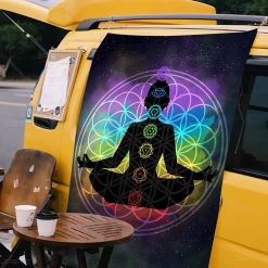Tenture Murale Hippie Énergie Cosmique des 7 Chakras