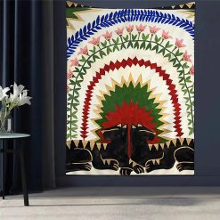 Tenture Murale Hippie “Gardien du Soleil Intérieur”