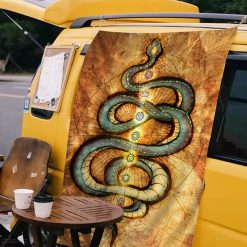 Tenture Murale Hippie Serpent Kundalini et Éveil des Chakras