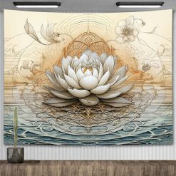 Tenture Murale Zen Lotus Équilibre des Ondes Sacrées