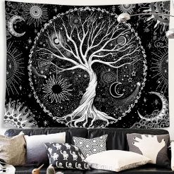 Tenture Murale Arbre de Vie Cosmos Éternel
