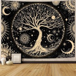Tenture Murale Arbre de Vie Équilibre Solaire & Lunaire