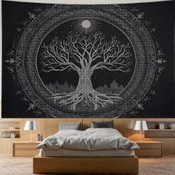 Tenture Murale Arbre de Vie Équilibre des Mondes