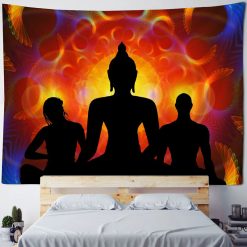 Tenture Murale Bouddha Yoga Énergie Collective du Soleil Intérieur