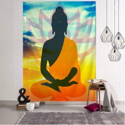 Tenture Murale Bouddha Yoga Éveil du Soleil Intérieur