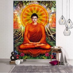Tenture Murale Bouddha Yoga Éveil du Soleil Intérieur