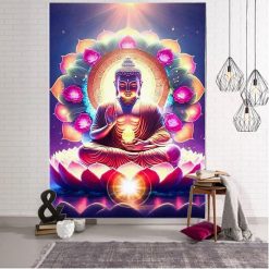 Tenture Murale Bouddha Yoga Lumière du Lotus Sacré