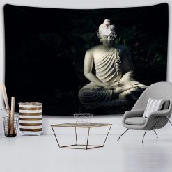 Tenture Murale Zen Bouddha Méditant dans la Lumière du Silence