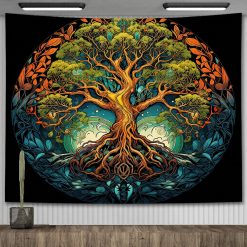 Tenture Murale Arbre de Vie Cycle des Saisons Éternelles