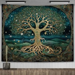 Tenture Murale Arbre de Vie Forêt des Étoiles Ancestrales