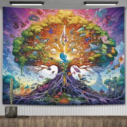 Tenture Murale Arbre de Vie Symphonie des Mondes Vivants