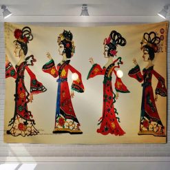 Tenture Murale Chinoise Danse des Dames du Théâtre d’Ombres