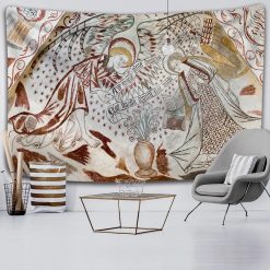 Tenture Murale Médiévale L’Annonciation – Fresque Sacrée d’Inspiration Gothique