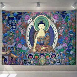 Tenture Murale Tibétaine Bouddha Shakyamuni – Lumière de l’Éveil