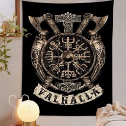 Tenture Murale Viking - Bouclier Runique de Valhalla