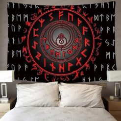 Tenture Murale Viking - Cercle Runique de Feu Sacré
