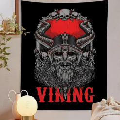 Avant Tenture Murale Viking - Guerrier des Crânes Sanglants Crâne du Berserker