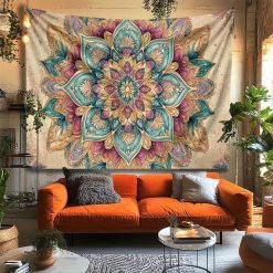 Tenture Murale Bohème Mandala Harmonie Turquoise