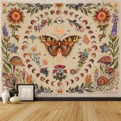 Tenture Murale Bohème Papillon Lunaire & Jardin Mystique