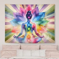 Tenture Murale Chakra « Rayonnement des Sept Lotus »