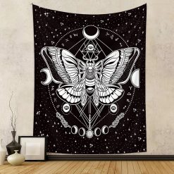 Tenture Murale Hippie Mystique « Papillon Alchimique Nocturne »