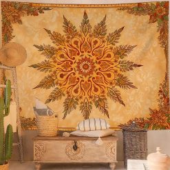 Tenture Murale Mandala Feuilles d’Automne Sacrées