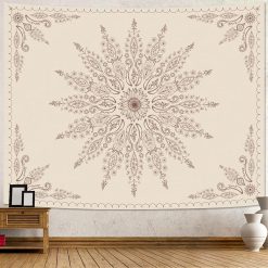 Tenture Murale Mandala “Rosace Sépia Minimaliste”