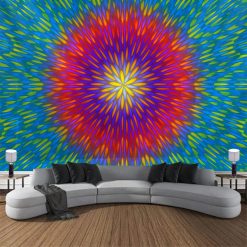 Tenture Murale Psychédélique Explosion Chromatique Radiale