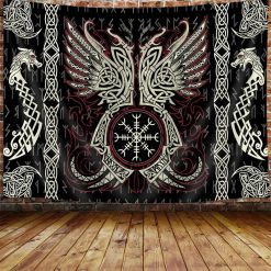 Tenture Murale Viking Ailes Sacrées du Vegvisir