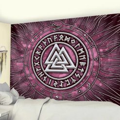 Tenture Murale Viking - Cercle Runique du Destin Éternel