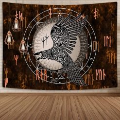 Tenture Murale Viking Corbeau d’Odin au Cercle Runique