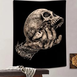 Tenture Murale Viking - Le Crâne du Destin Offrande des Ombres