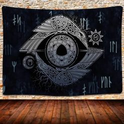 Tenture Murale Viking - Œil Runique du Gardien Silencieux