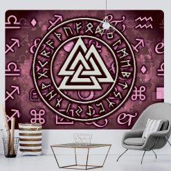 Tenture Murale Viking - Symbole d’Odin sur Terre d’Aurore