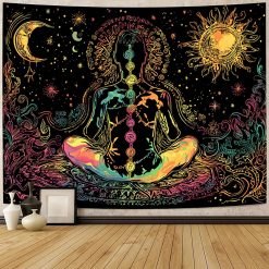Tenture Murale Zen Yoga Harmonie des Chakras Cosmiques