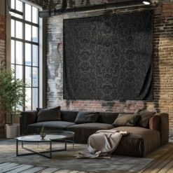 Détails de la Tenture Murale Mandala « Fleur Impériale Pourpre et Or »