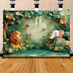 Tenture Murale Animaux - Jungle Enchantée 2D Flat Printing et Amis de la Forêt