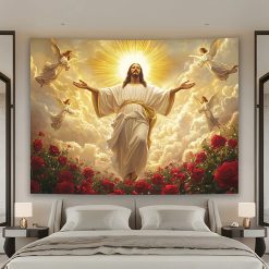 Tenture Murale Art Chrétien La Gloire du Christ Ressuscité