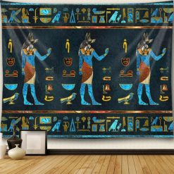 Tenture Murale Égyptienne Anubis Maître des Rituels Sacrés