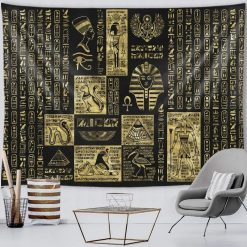 Tenture Murale Égyptienne - Fresque des Symboles Pharaoniques