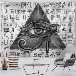 Tenture Murale Égyptienne Triangle de l’Œil d’Horus Ancien