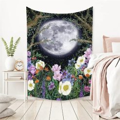 Tenture Murale Hippie Clair de Lune au Jardin Sauvage