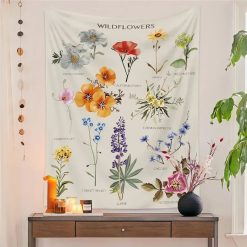 Tenture Murale Hippie Herbier Wildflowers Bohème