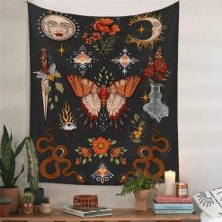 Tenture Murale Hippie Papillon Sacré & Symboles Mystiques