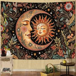 Tenture Murale Hippie Union Solaire et Lunaire