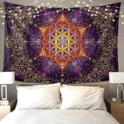 Tenture Murale Mandala Fleur de Vie Cosmique